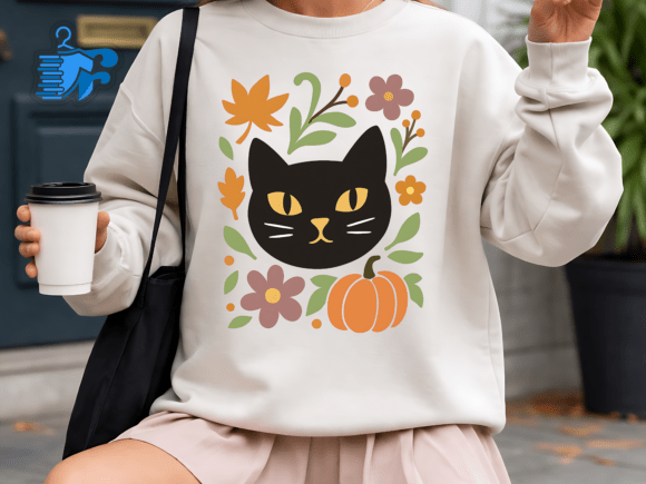 Black Cat Pumpkin Autumn SVG