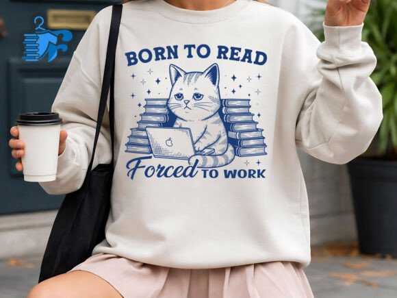 Cat Book Lover SVG Design