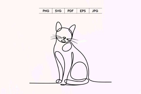 Cat Line Art SVG Minimal Pet Outline