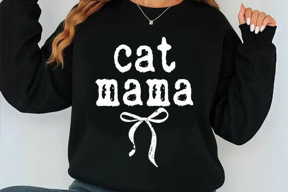 Cat Mama Coquette Bow SVG