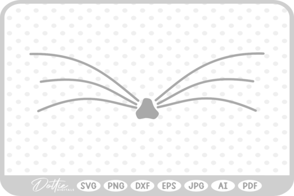 Cat Nose Whiskers SVG PNG DXF