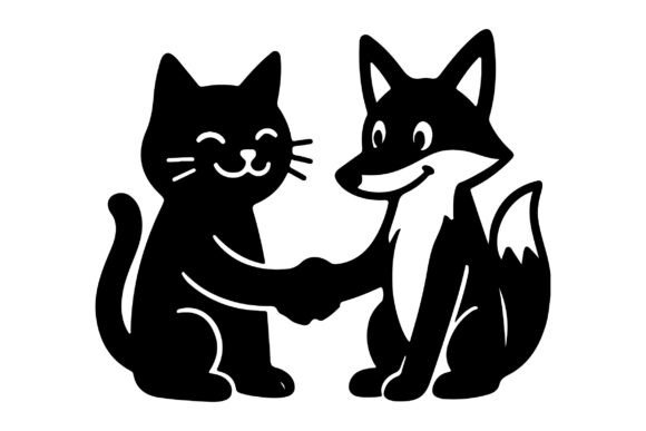 Cat with Fox SVG Clipart Vector Cut File