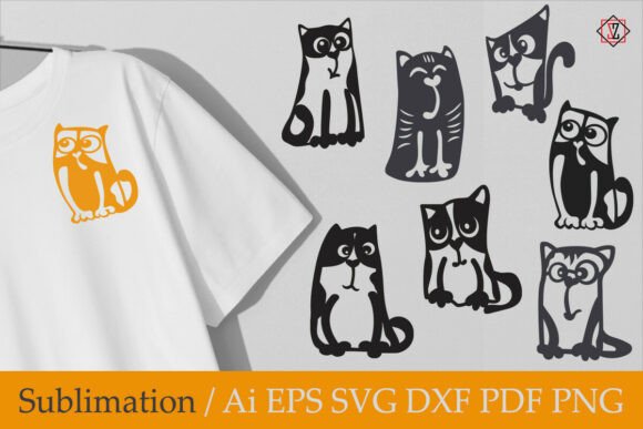 Cats for Cutting and Sublimation. SVG