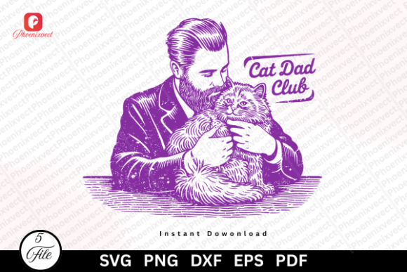 Cool Cat Dad Lover Cat Dad Club SVG PNG