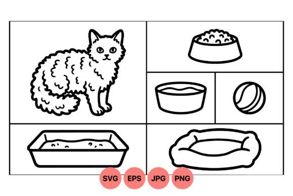 Curly Cat Pet Accessories SVG