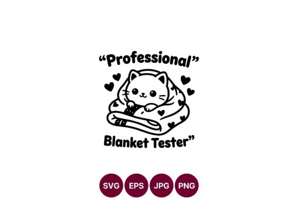 Cute Cat Blanket Tester SVG