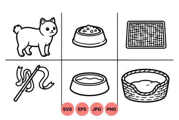 Cute Cat Care Essentials SVG