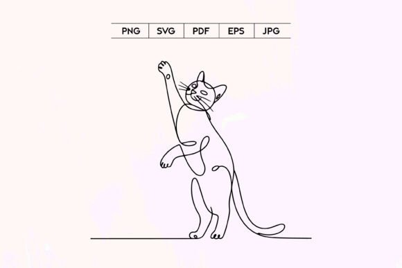 Cute Cat Line Art SVG Minimal Design