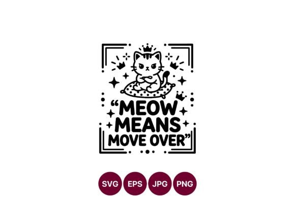 Cute Cat Saying Meow SVG