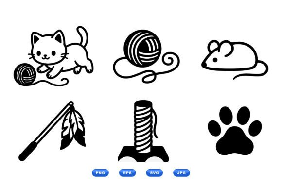 Cute Kitten Toy Clipart SVG