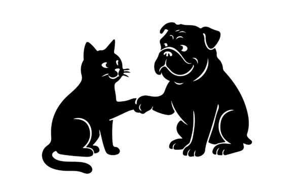 Funny Cat with Bulldog SVG PNG Clipart