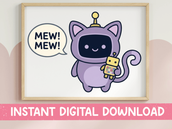 Kawaii Robot Cat Mew Mew SVG