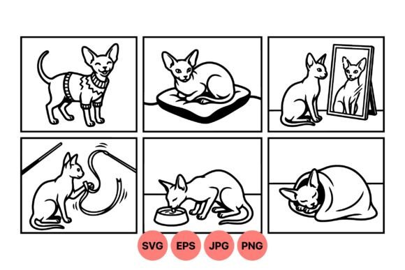 Minimalist Cat Line Art SVG