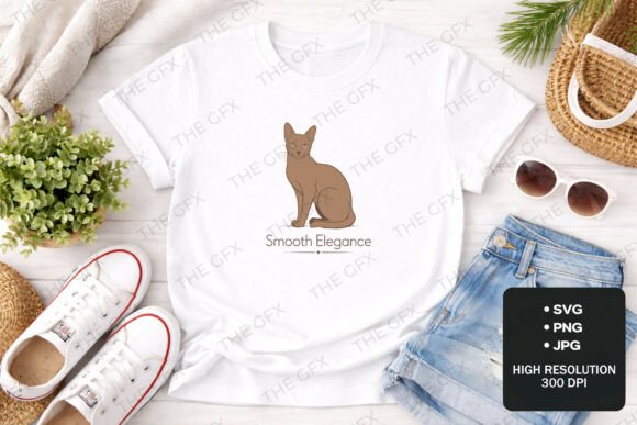 Smooth Elegance Cat Line Art SVG Design